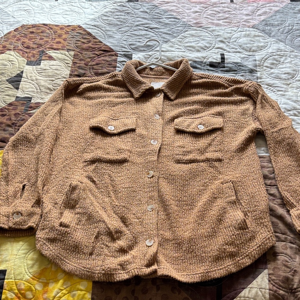 Thread & Supply Light Brown Shacket - image 2